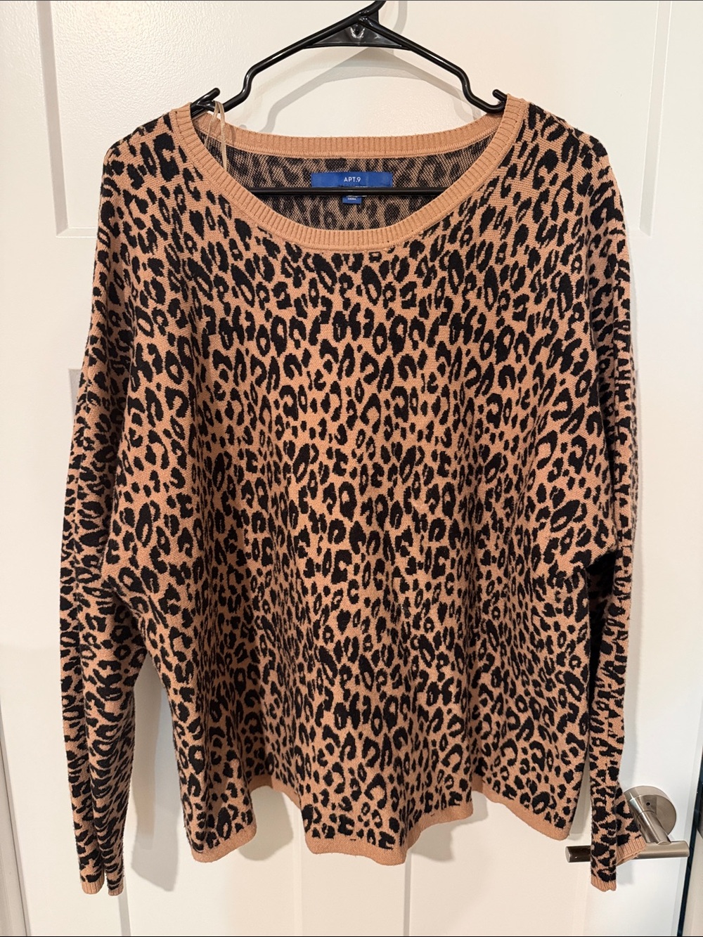 Apt. 9 Leopard Print Pullover - Camel & Black